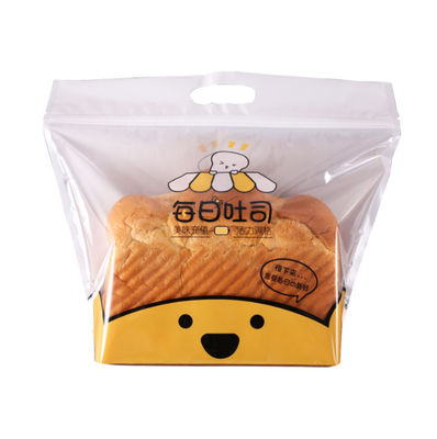 Las bolsas de plástico plásticas de la panadería del agujero de la manija para el tamaño del embalaje del pan 200G 300G
