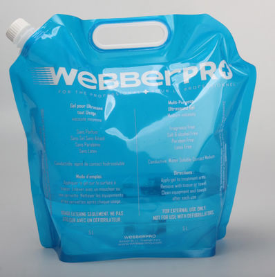 Las bolsas de encargo azules 4L 5L de la bebida de gran tamaño se levantan las bolsas para los líquidos
