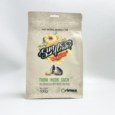 El fotograbado inferior plano del bolso del acondicionamiento de los alimentos de las nueces de la cremallera imprimió