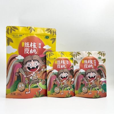 Soporte de empaquetado que se puede volver a sellar impreso de encargo de las nueces del polietileno plástico seco de la categoría alimenticia encima del bolso