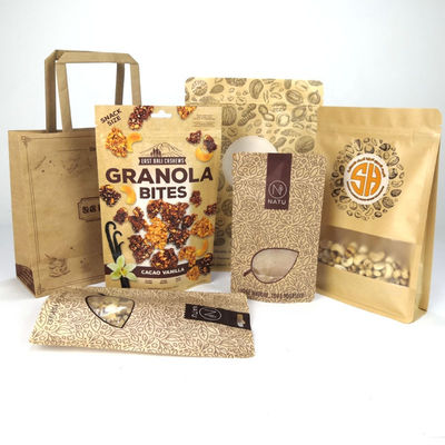 El café claro  Bean Packaging Bag Recyclable Digital de la ventana de Kraft imprimió