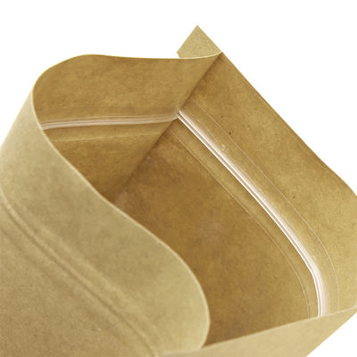 La bolsa de pie de papel que se puede volver a sellar del PE Kraft empaqueta aduana impresa con la ventana