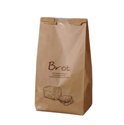 Brown 160 micrones pan bolsos medios de la panadería de Kraft de la ventana de los PP de las bolsas de papel del embalaje