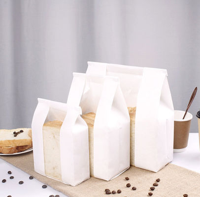 Bolsas de papel compensadas del pan de PrintingWhite con los bolsos de empaquetado de la panadería del SGS de la ventana