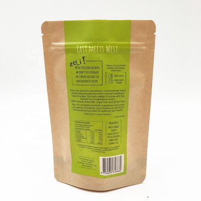 El  amistoso del papel de Eco Kraft empaqueta bolsos de café inferiores planos de 12OZ Kraft con la válvula