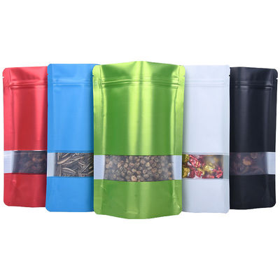 Las altas bolsas del papel de aluminio de la barrera el 18*26cm se levantan la bolsa impresa plástica con la ventana