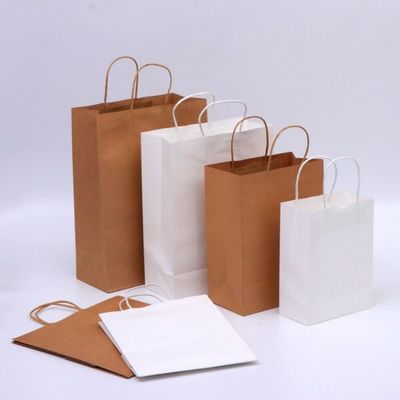 Ambientalmente las bolsas de papel de Kraft del fotograbado de Brown con el logotipo imprimieron 28* los 22cm