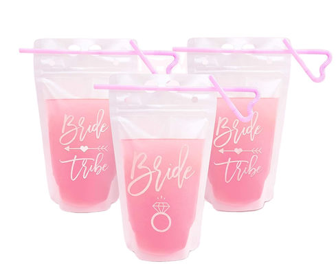 El partido se divierte la bolsa de empaquetado líquida de la bebida de Use16OZ con Straw Handle