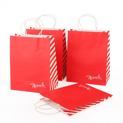 El regalo del papel de Kraft Carry Bags Drawstring Custom Printed empaqueta 150g