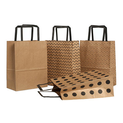 La aduana ISO9001 imprimió los bolsos de compras que llevaban de papel 120g 140g Brown blanco