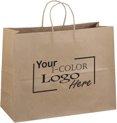 El FSC torció las bolsas de papel blancas de Brown 30-160gsm de las bolsas de papel de la manija impresas con el logotipo
