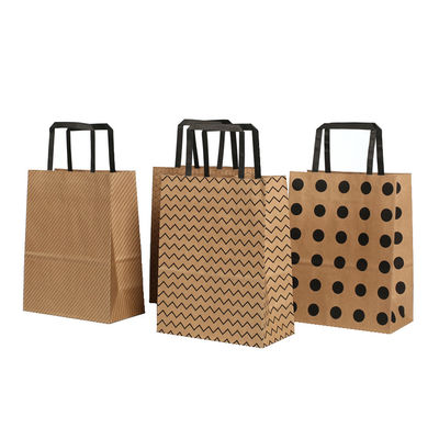 Bolsos que hacen compras que llevan impermeables a la grasa 80g 100g del papel de Kraft con las manijas completamente