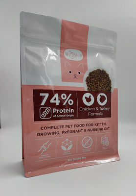 Bolsa de empaquetado del bolso del alimento para animales lateral del escudete del SGS de fondo plano con las cremalleras