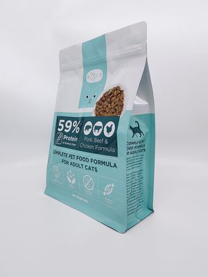 Matte Finishing Animal Feed Packaging empaqueta 2.5-8 Mil Thick Cat Food Packaging