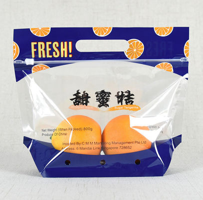 Escudete plástico promocional del lado de la bolsa del bolso del acondicionamiento de los alimentos de la cremallera de Bopp para la fruta vegetal
