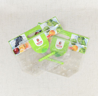 El ANIMAL DOMÉSTICO CPP se levanta el bolso del acondicionamiento de los alimentos de la fruta fresca con los agujeros de respiradero de la cremallera