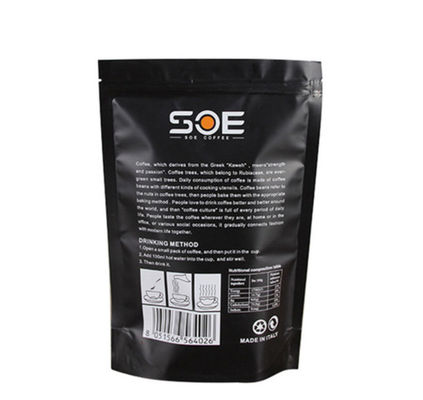 Bolsos de empaquetado para arriba impresos internos 200-400microns de la bolsa del café del soporte del papel de aluminio