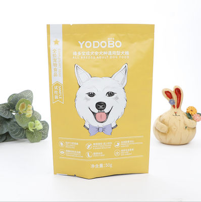 El alimento para animales no tóxico se levanta fotograbado del color de la bolsa del bolso del papel de aluminio impreso con la cremallera