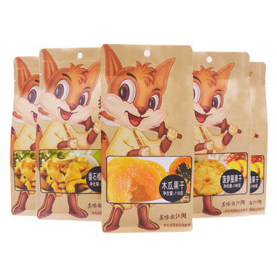 ODM de empaquetado de papel 130x200+70m m del bolso de Kraft de las palomitas de los frutos secos de los snacks