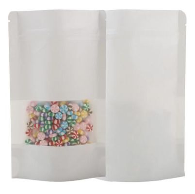 Las bolsas de papel termosoldables de Doypack se levantan la bolsa de papel de Kraft con Matte Window