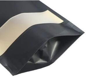 Soporte multi de Doypack del tamaño encima del negro de papel termosoldable de la bolsa de Kraft con la ventana