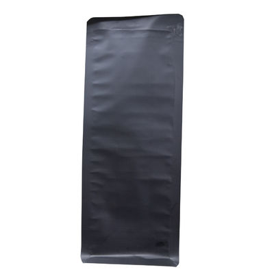 VMPET Matte Black Coffee Pouch Packaging que se puede volver a sellar con la parte inferior plana de la válvula