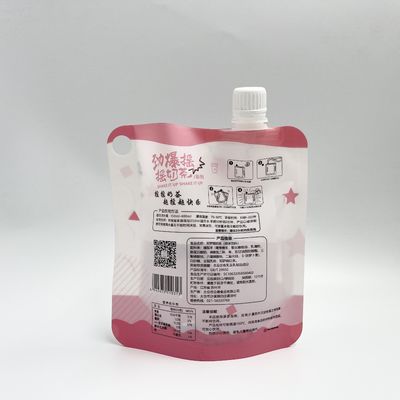 Capa PE Juice Pouches Plastic Liquid Pouches de encargo de CMYK 4 con la boca