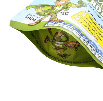 El plástico aluminizado de la hoja se levanta la bolsa de la cremallera para el polvo de la proteína