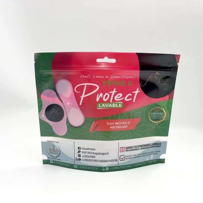 Bolso que embala plástico impreso aduana de la cerradura y del Euro-agujero de la cremallera de la servilleta sanitaria de las señoras en el top