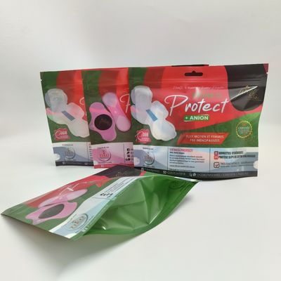 Bolso que embala plástico impreso aduana de la cerradura y del Euro-agujero de la cremallera de la servilleta sanitaria de las señoras en el top