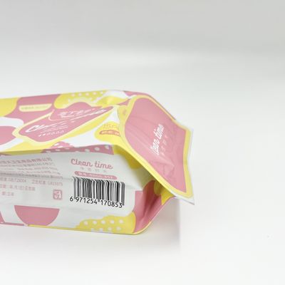 CMYK imprimió el bolso del papel de aluminio de la servilleta sanitaria de las señoras con las etiquetas engomadas