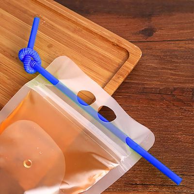 bolsa de empaquetado líquida de la bebida transparente de 500ml 750ml con Straw And Handle