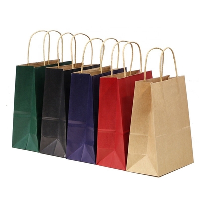 Bolsos de compras del fotograbado que llevan reciclable que barnizan la bolsa de papel de Kraft de la comida para llevar
